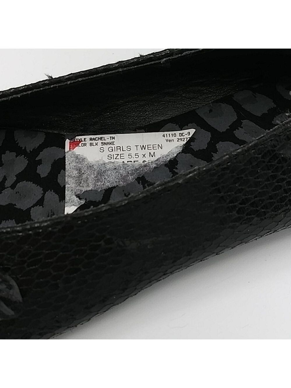 COCO Jumbo Black Snake Skin Pointed Toe Flat Shoe - Picture 9 of 12
